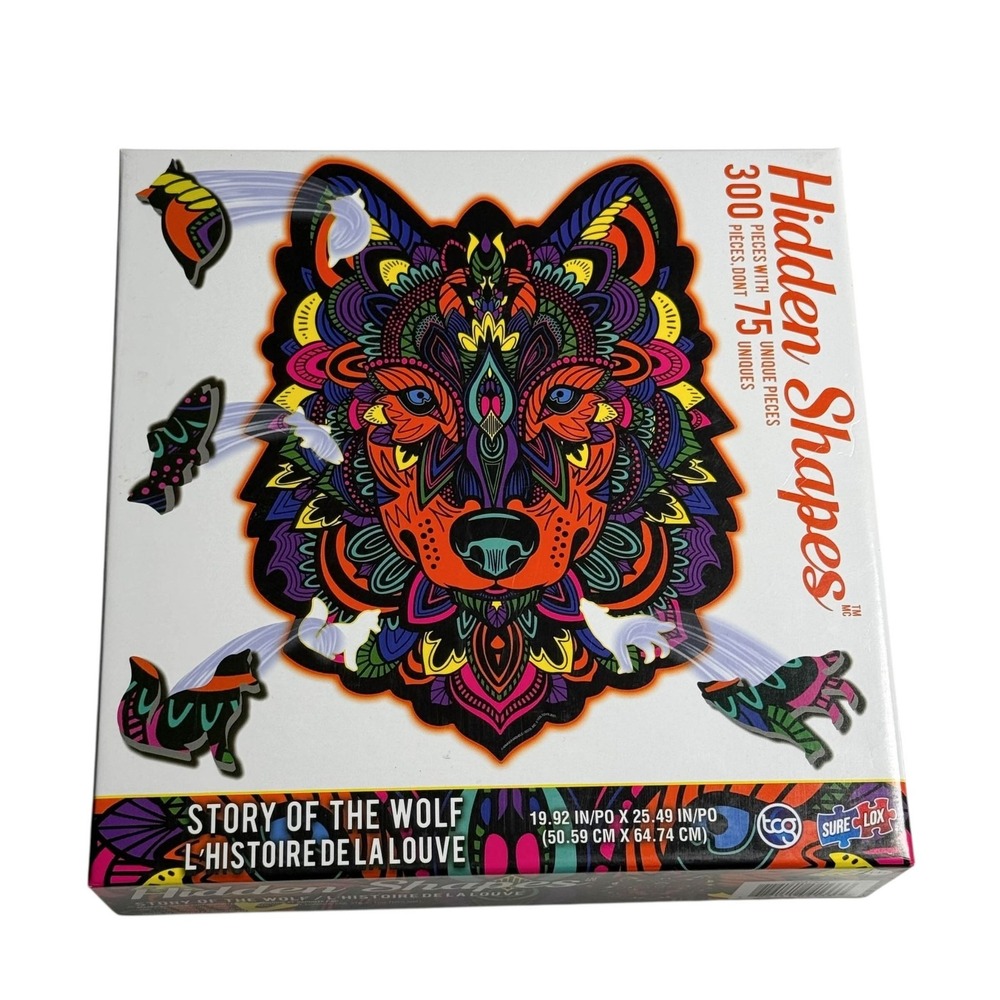 Sure-Lox Story Of The Wolf Hidden Shapes 300 Pieces Shaped Puzzle Complete